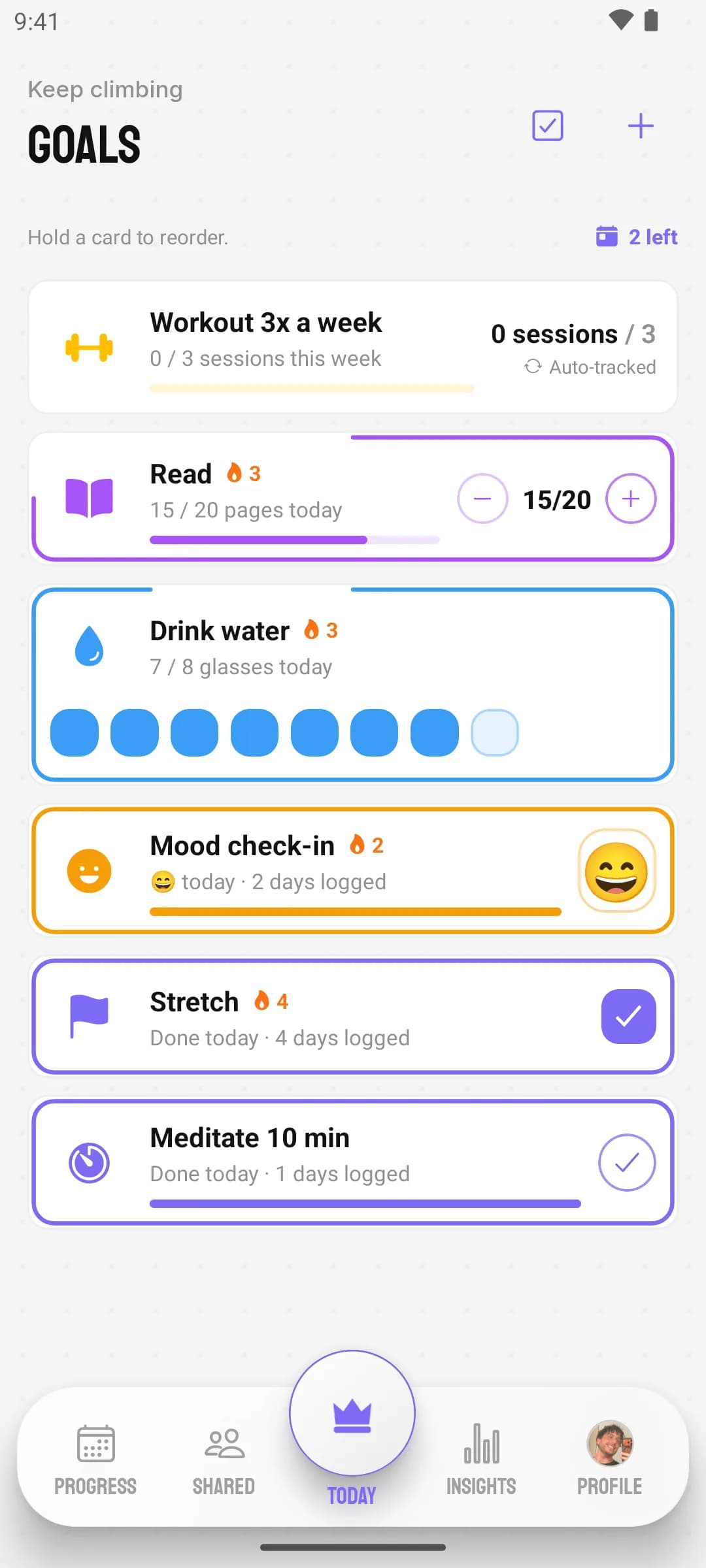 Reach task manager: daily goals and habits ready to check off from web or mobile