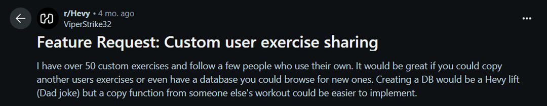 Post from a lifter asking how to move their workout history between apps