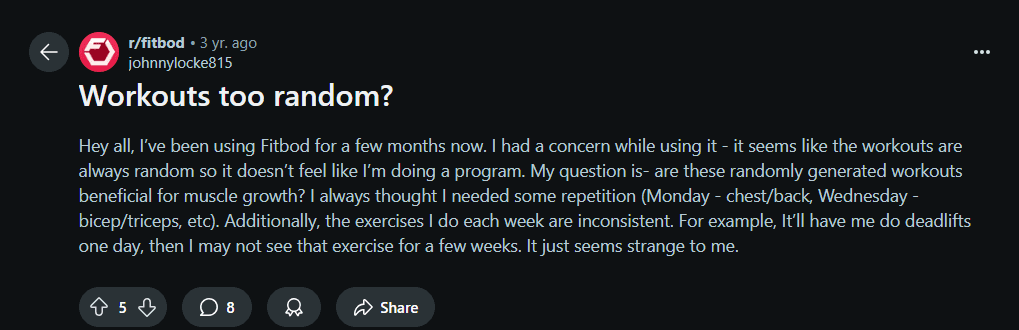Post from a lifter asking how to move their workout history between apps