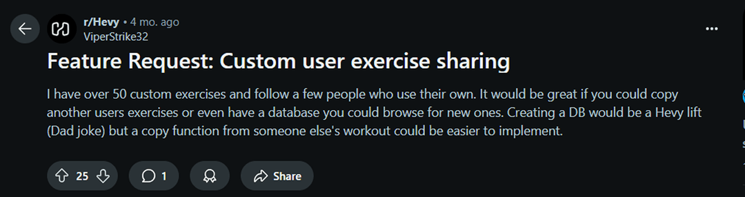 Post from a lifter asking how to move their workout history between apps
